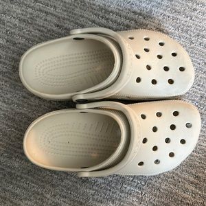 Cream crocs size 6